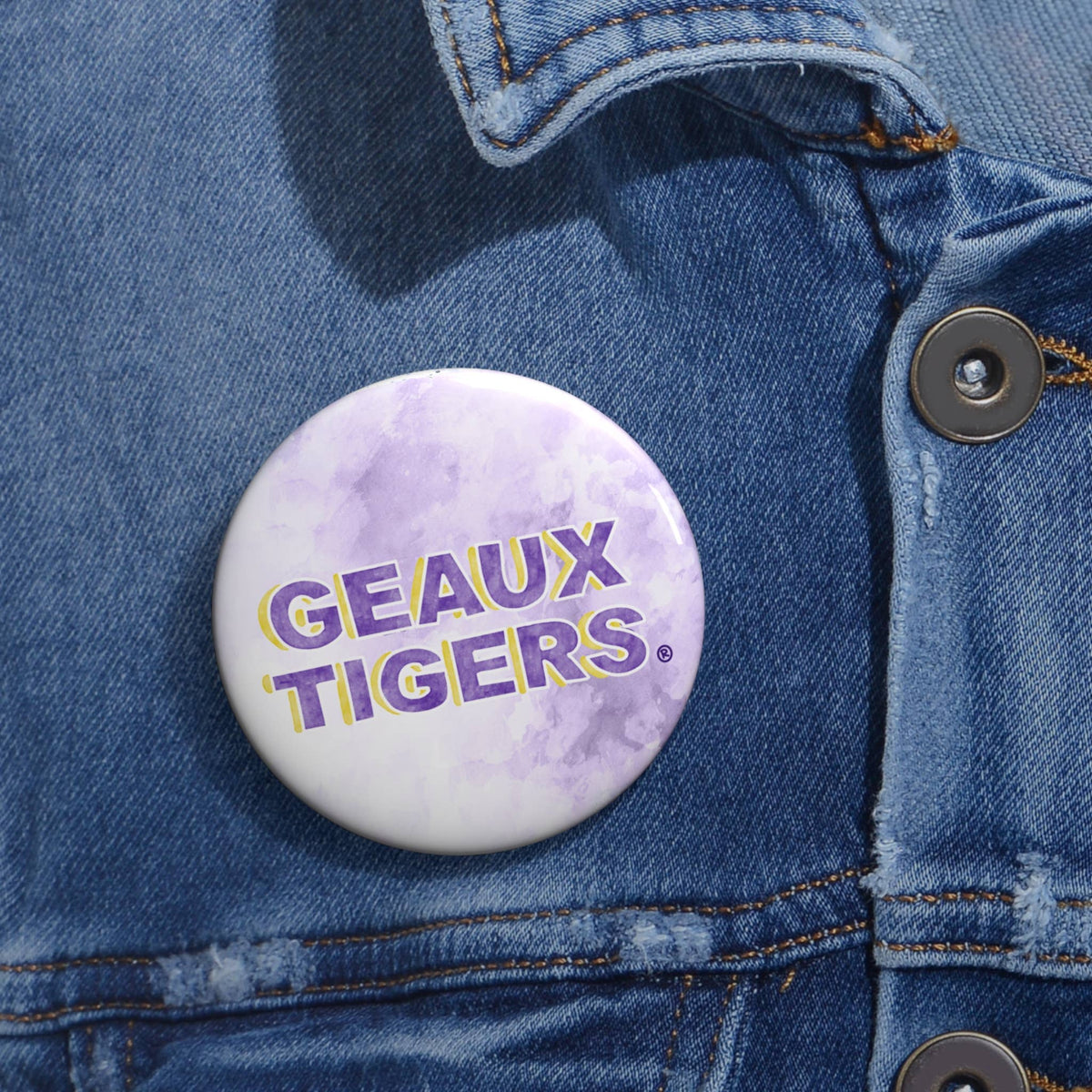 Official LSU "Geaux Tigers" Game Day Button