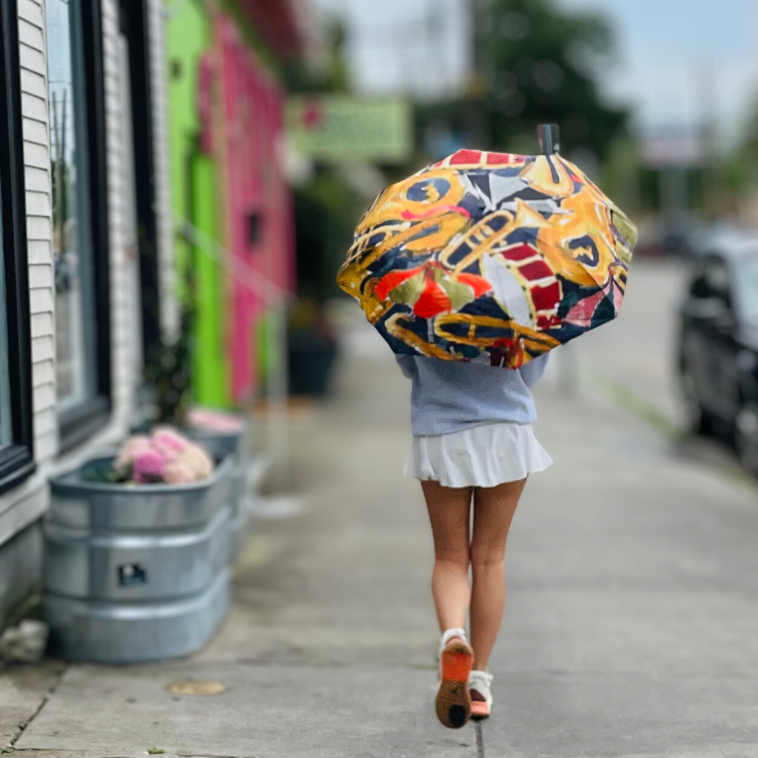 Fest Umbrella with UV Protection, Art by Kathy Schorr