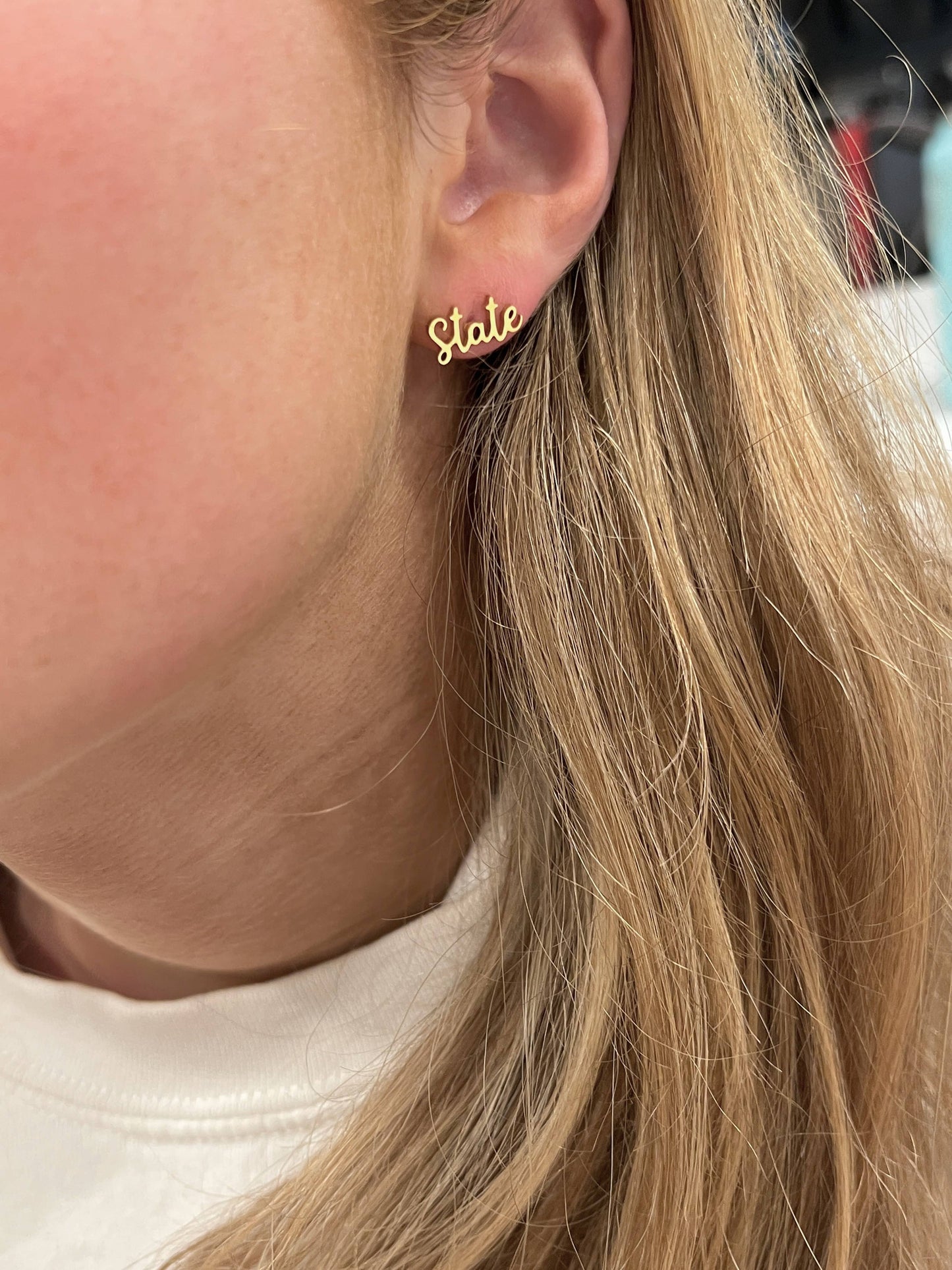Hail State Gold Stud Earrings