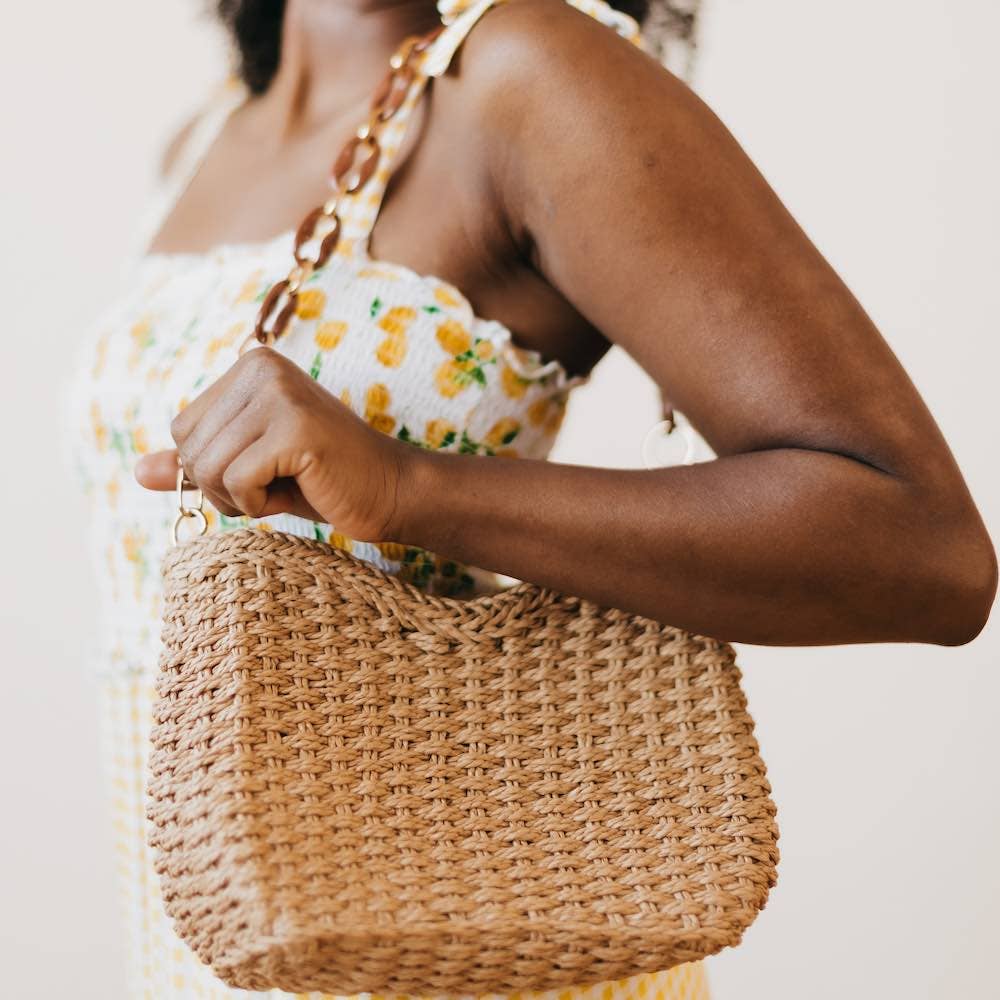 Cream Staycation Straw Bag