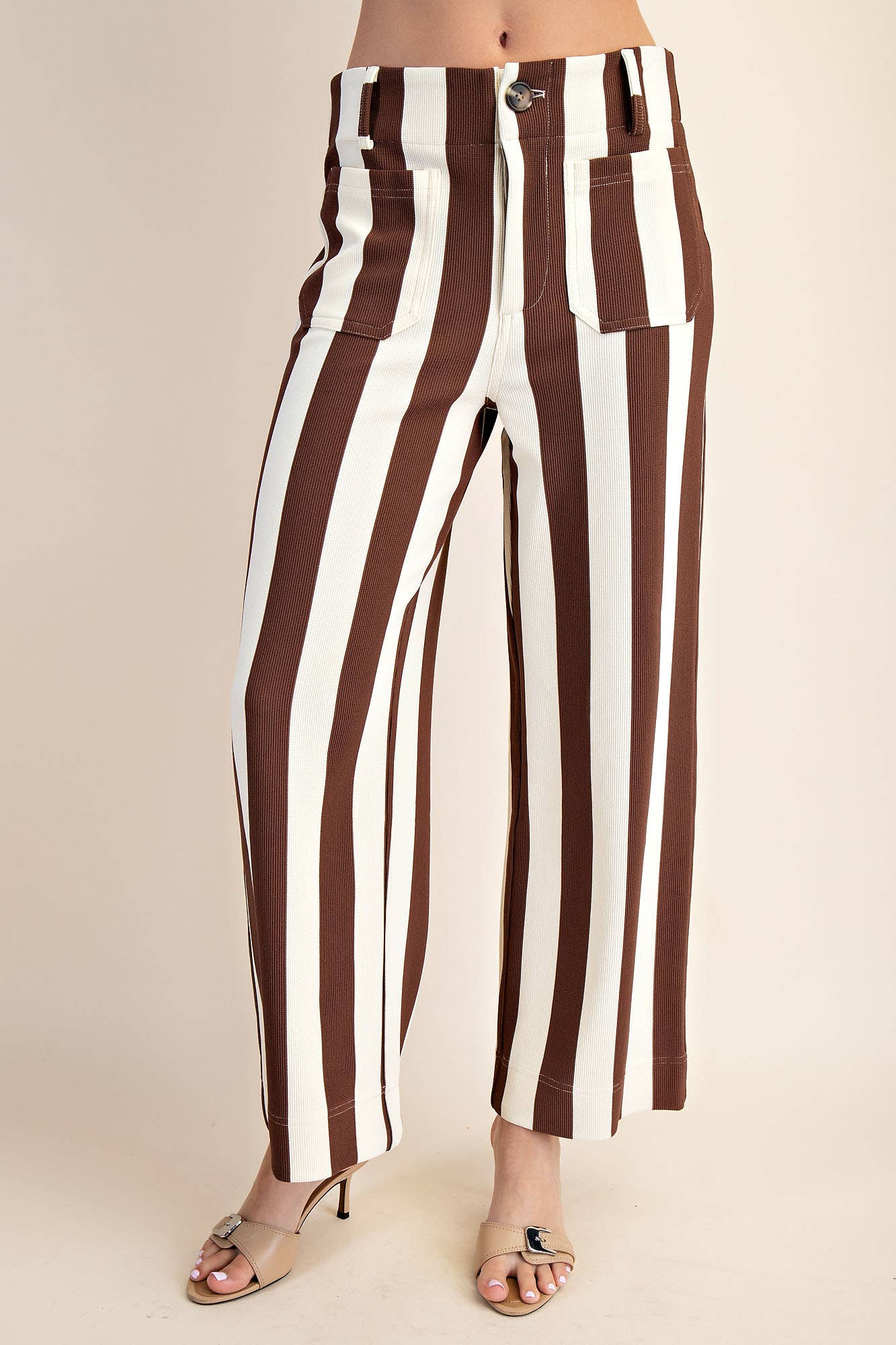 Brown Colette Cropped Wide-Leg Pants