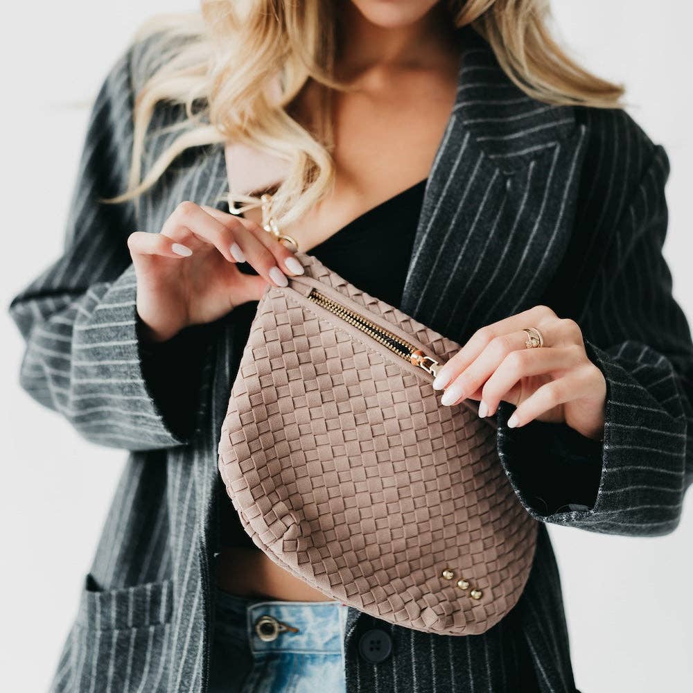 Wine Suede Westlyn Woven Bum Bag