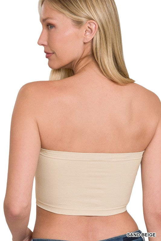 SEAMLESS 7 INCH BANDEAU - Black, Beige or White