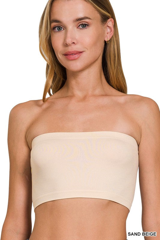 SEAMLESS 7 INCH BANDEAU - Black, Beige or White