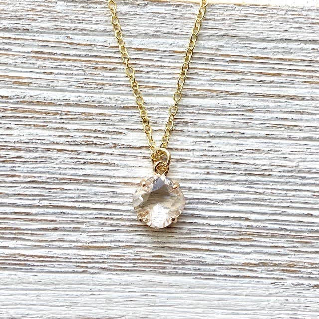 Clear crystal quartz necklace