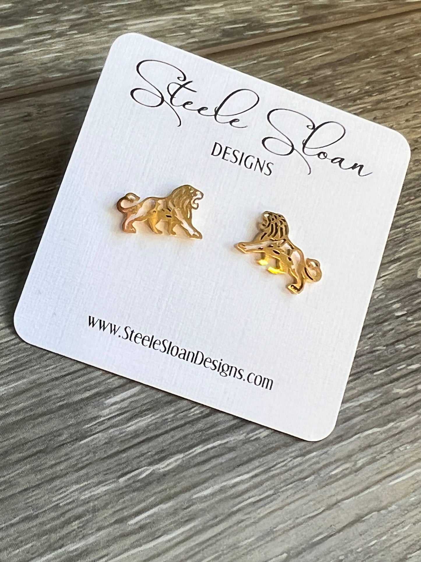 Lion Gold Stud earrings