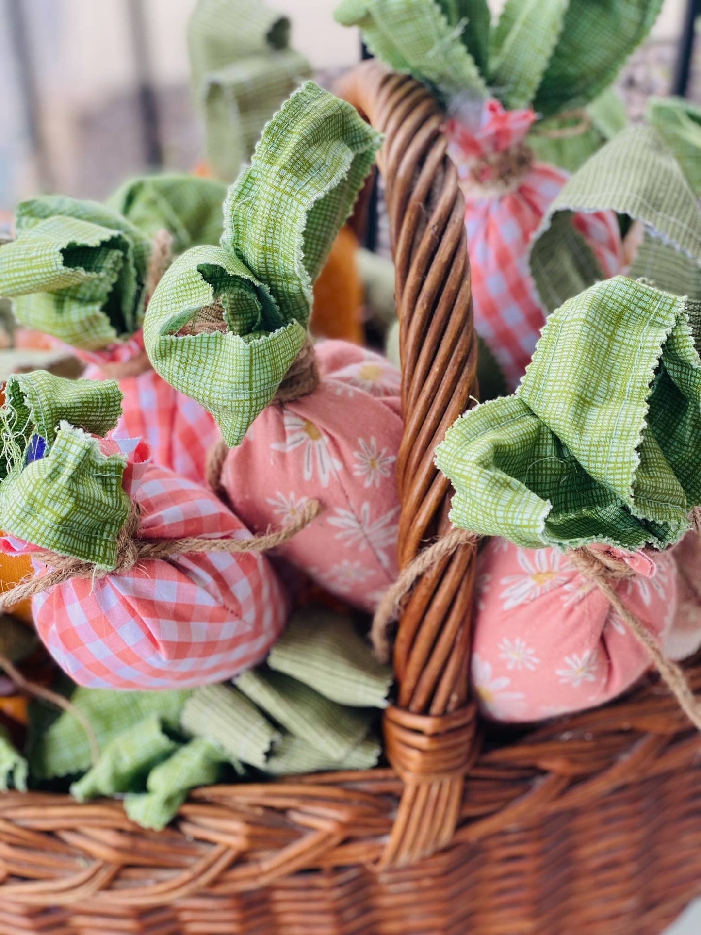 Handmade Large Fabric Carrots - 10 Inch Decorative