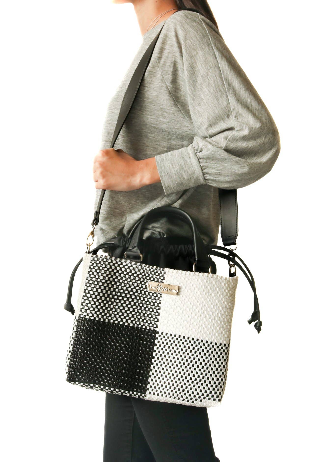 Lucy Medium Woven Crossbody with Drawstring Bag
