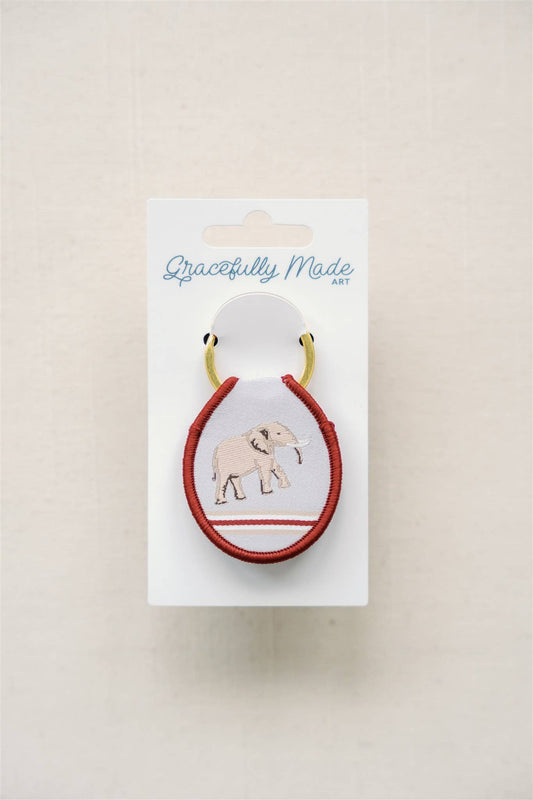 University of Alabama Elephant Embroidered Keychain