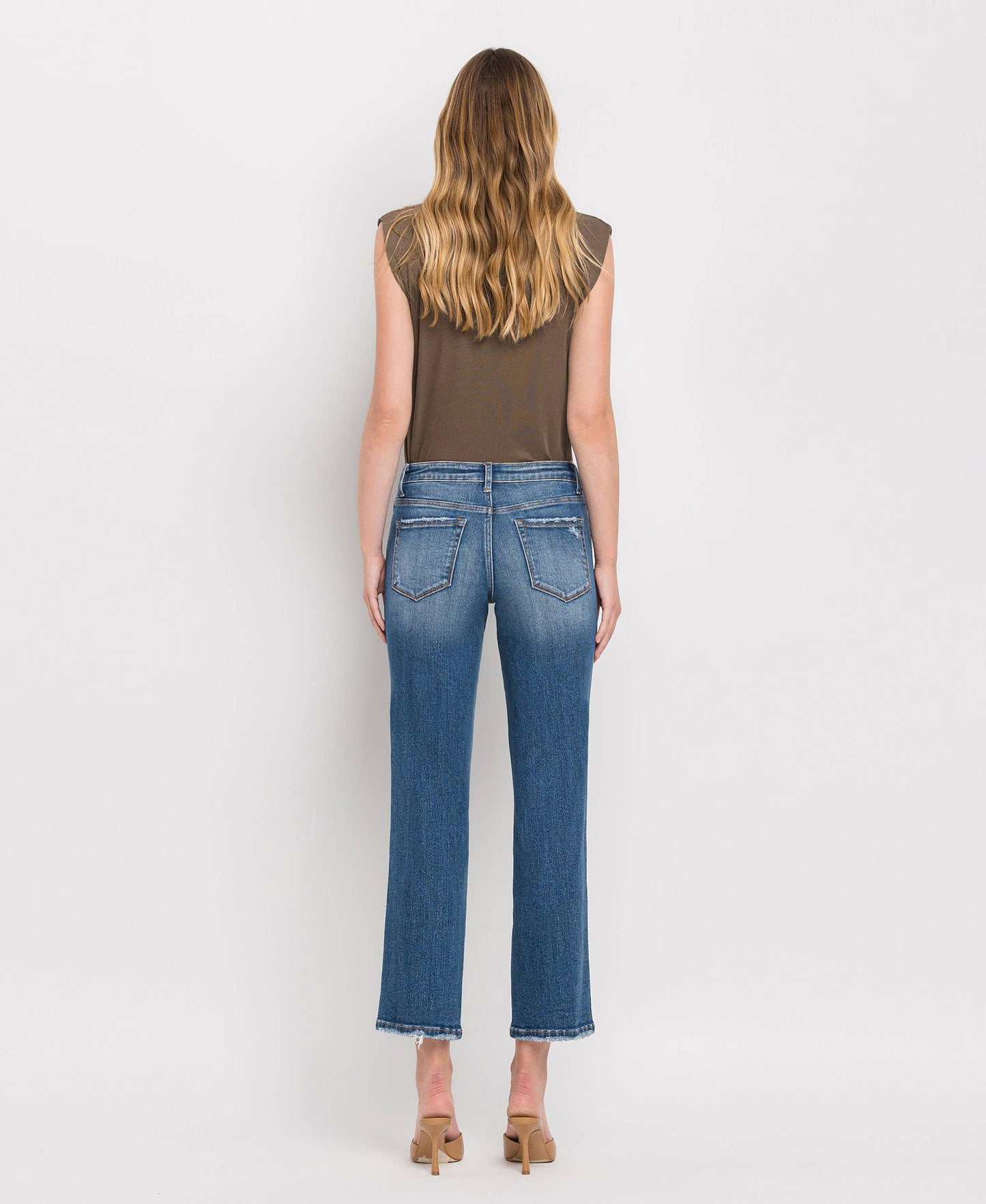 HIGH RISE CROP STRAIGHT JEANS