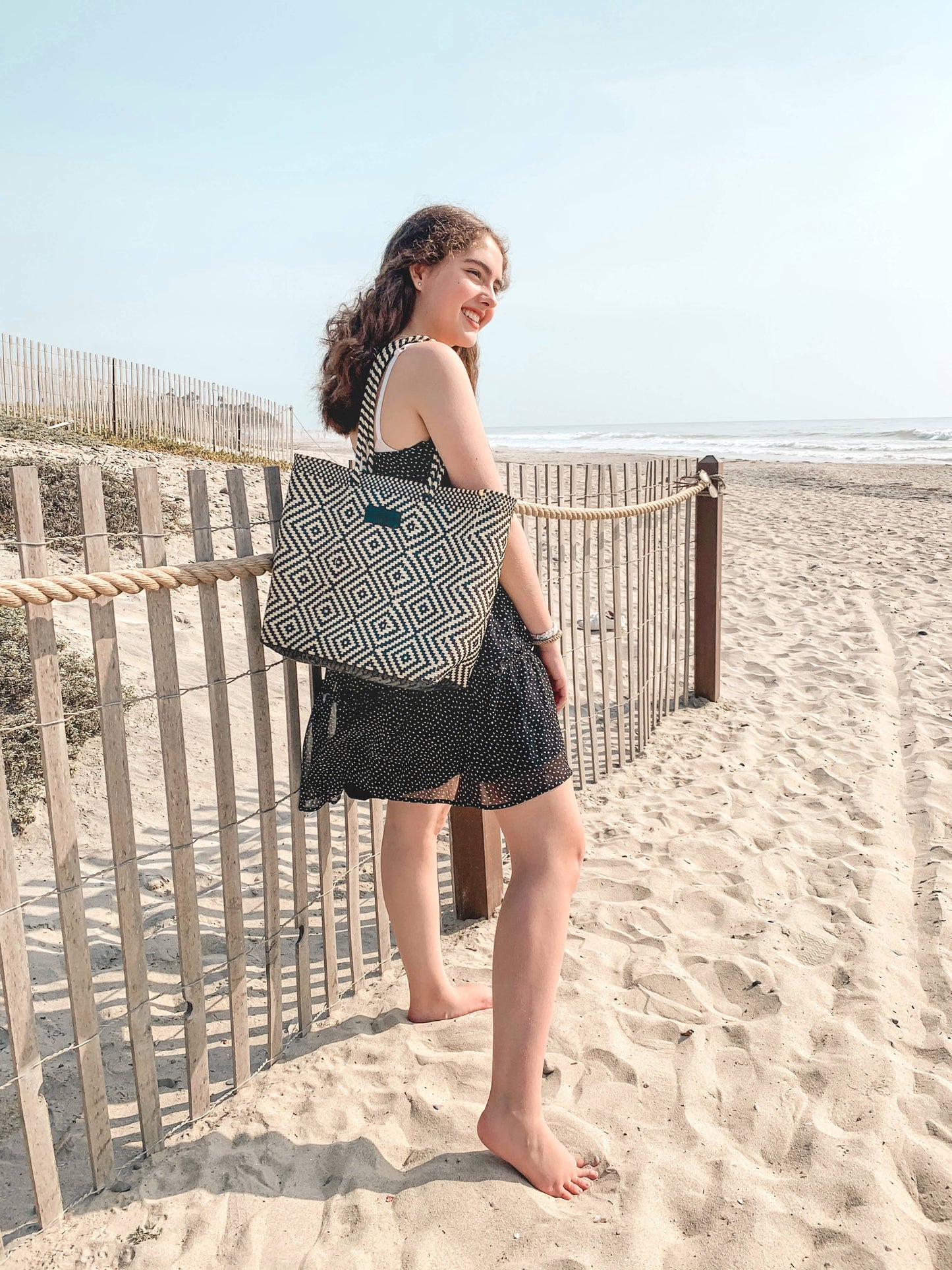 Greca Woven Tote Bag