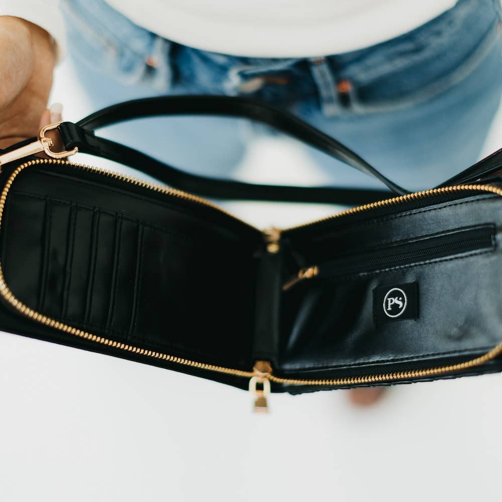 Cream Woven Double Duty Phone Bag