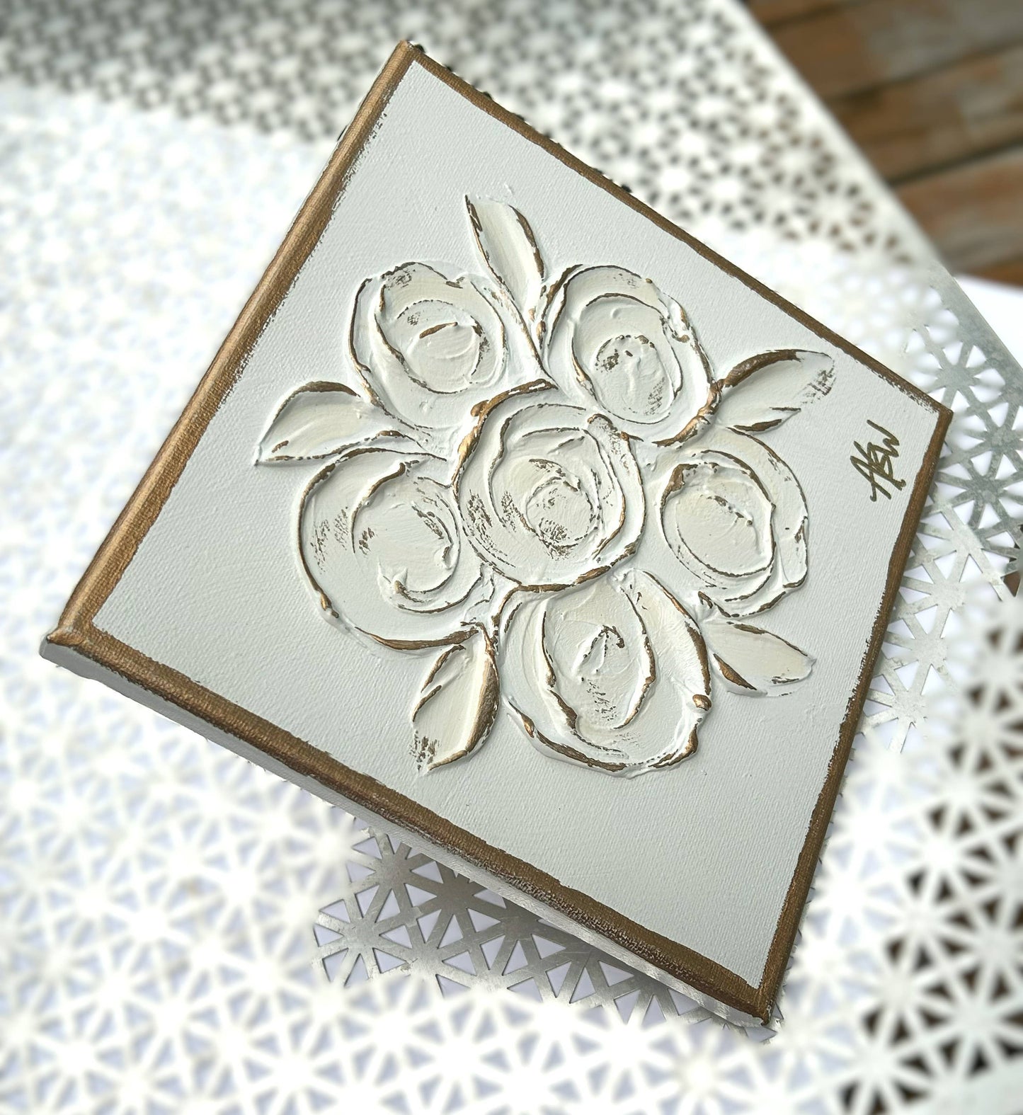 Textured bouquet on canvas |