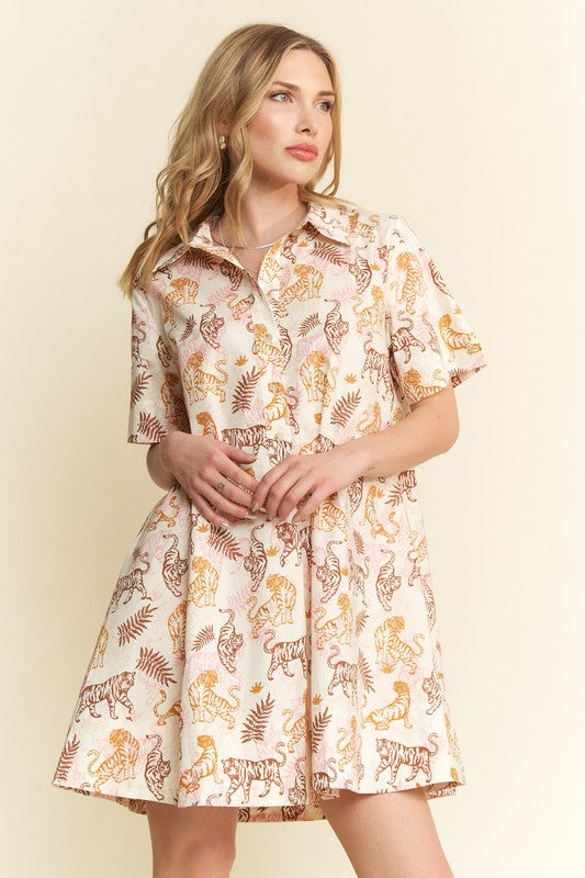 Tigers Collared Mini Dress