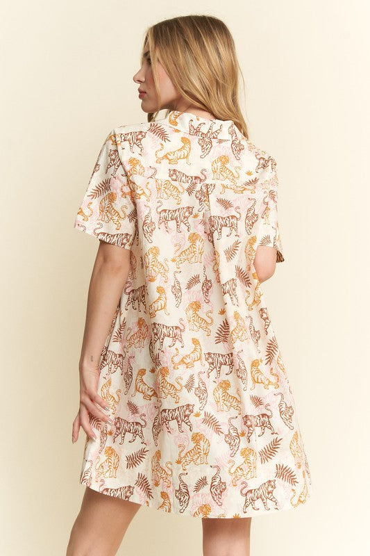 Tigers Collared Mini Dress