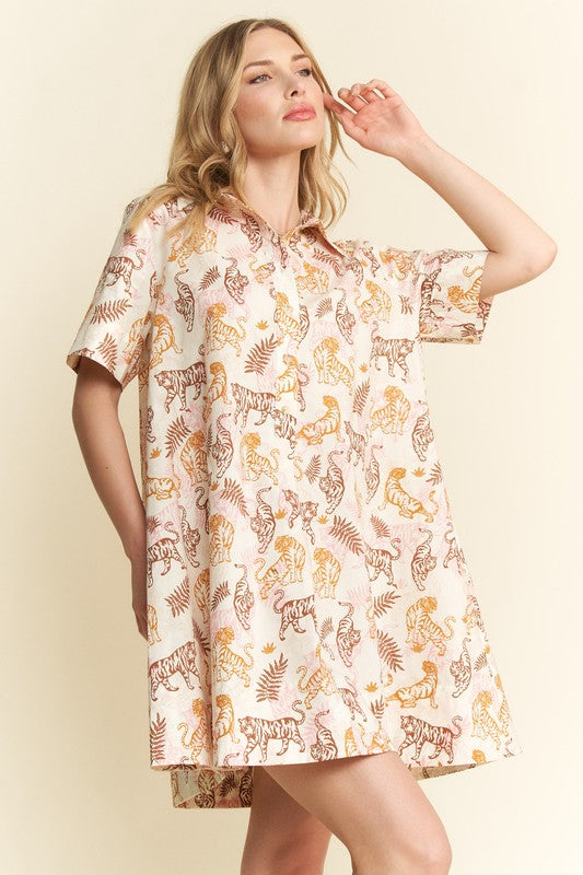 Tigers Collared Mini Dress