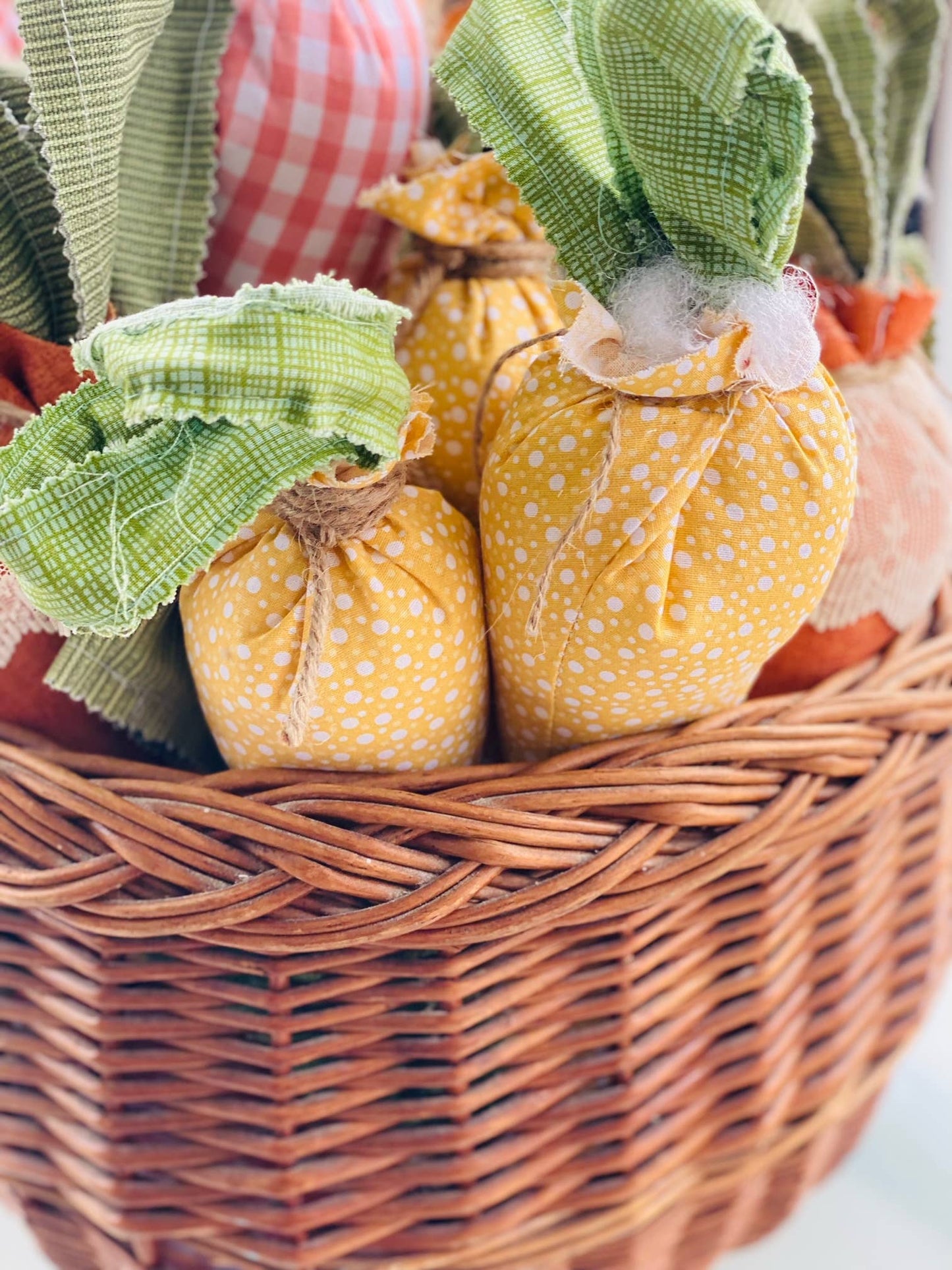 Handmade Large Fabric Carrots - 10 Inch Decorative