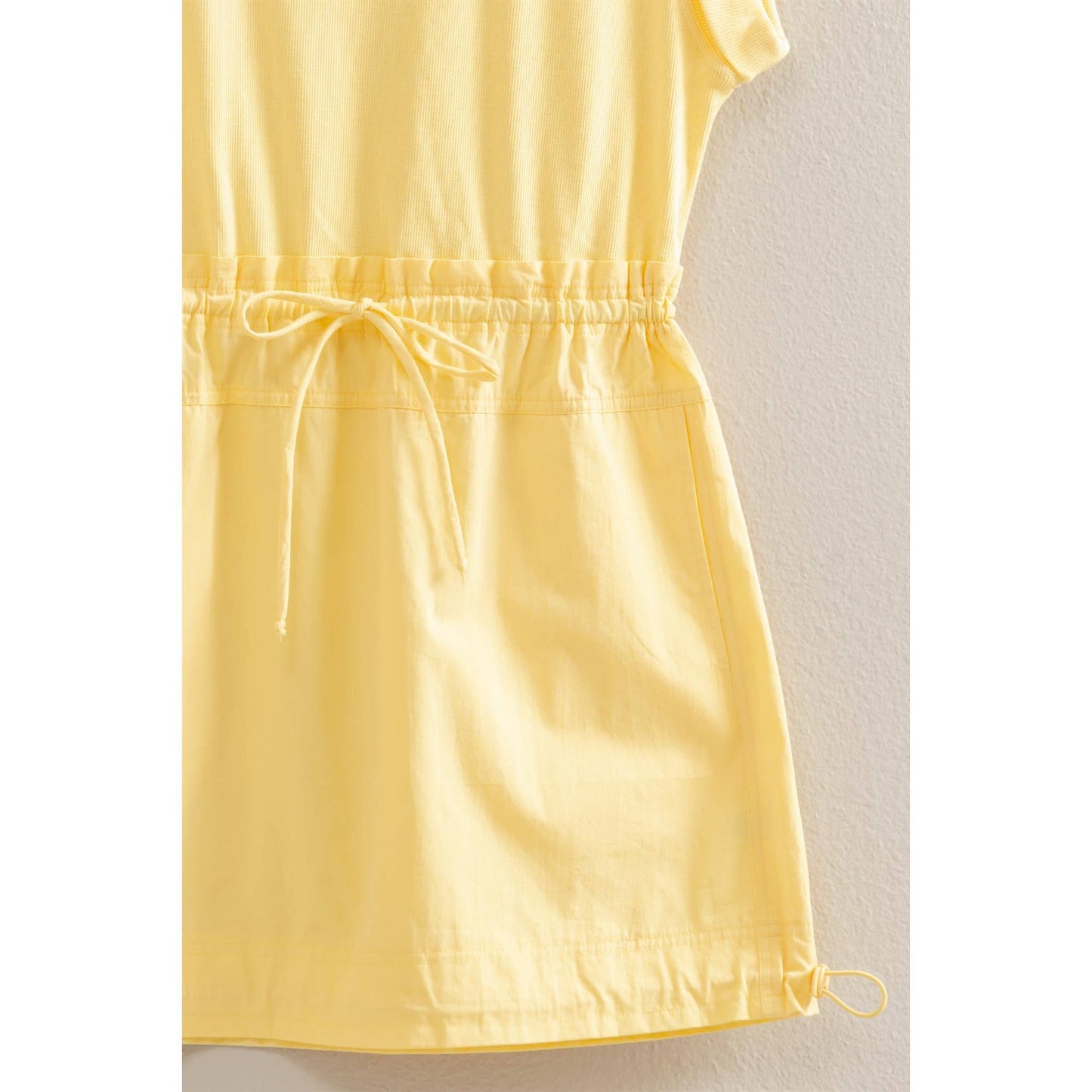 Short Sleeve Elasticized Waist Mini Dress