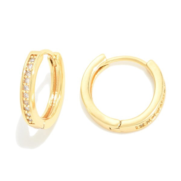 Gold Pave Huggie
