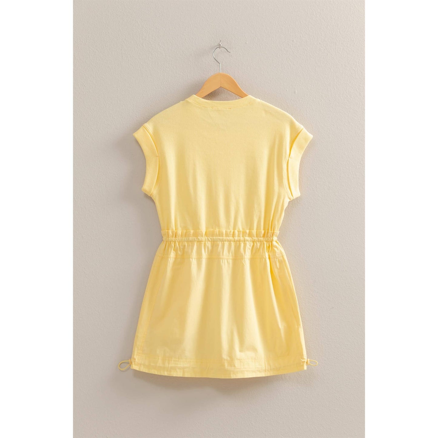 Short Sleeve Elasticized Waist Mini Dress
