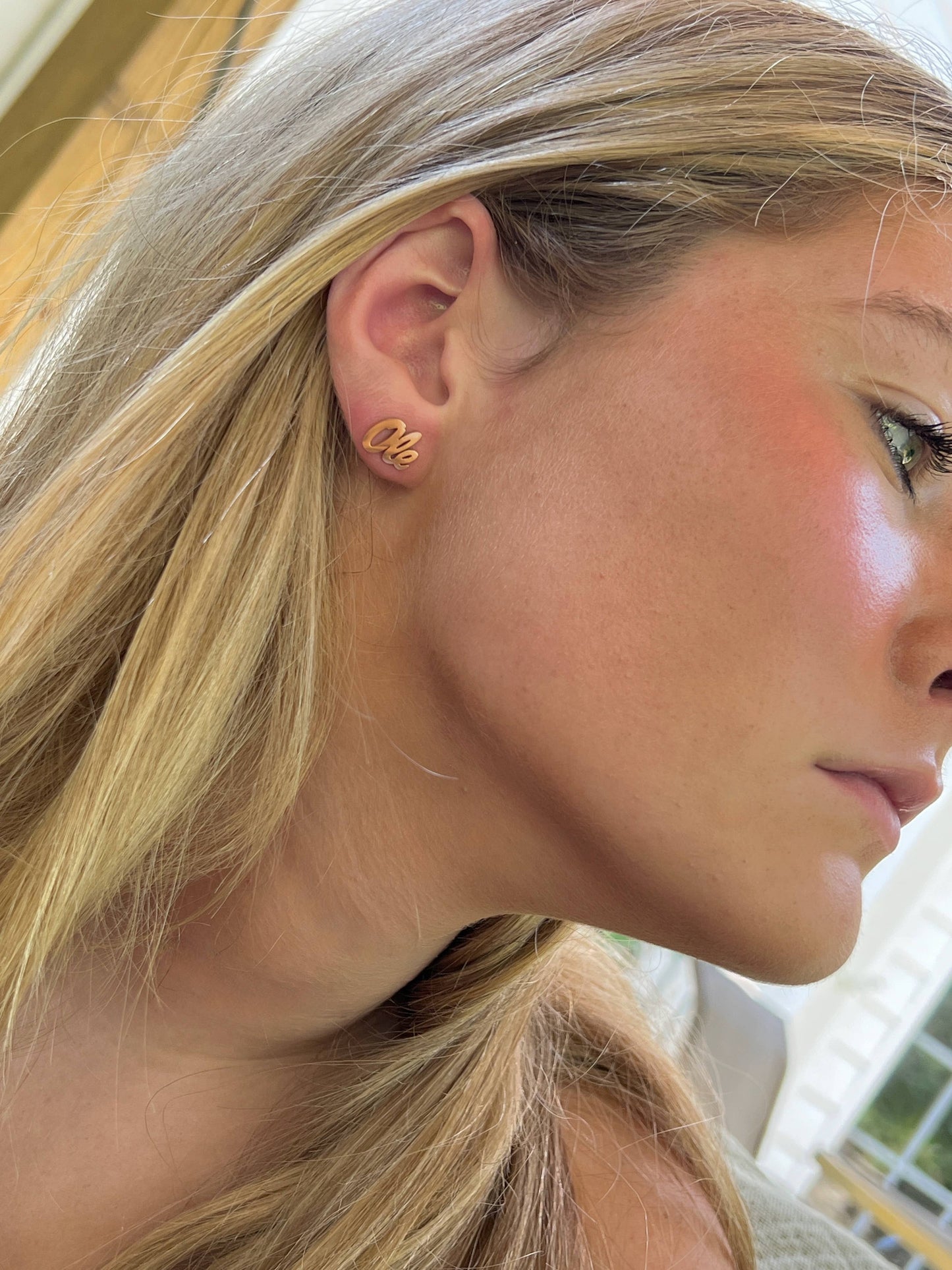 Ole Miss Gold Stud Earrings, Ole Miss Gift SOOO Cute!