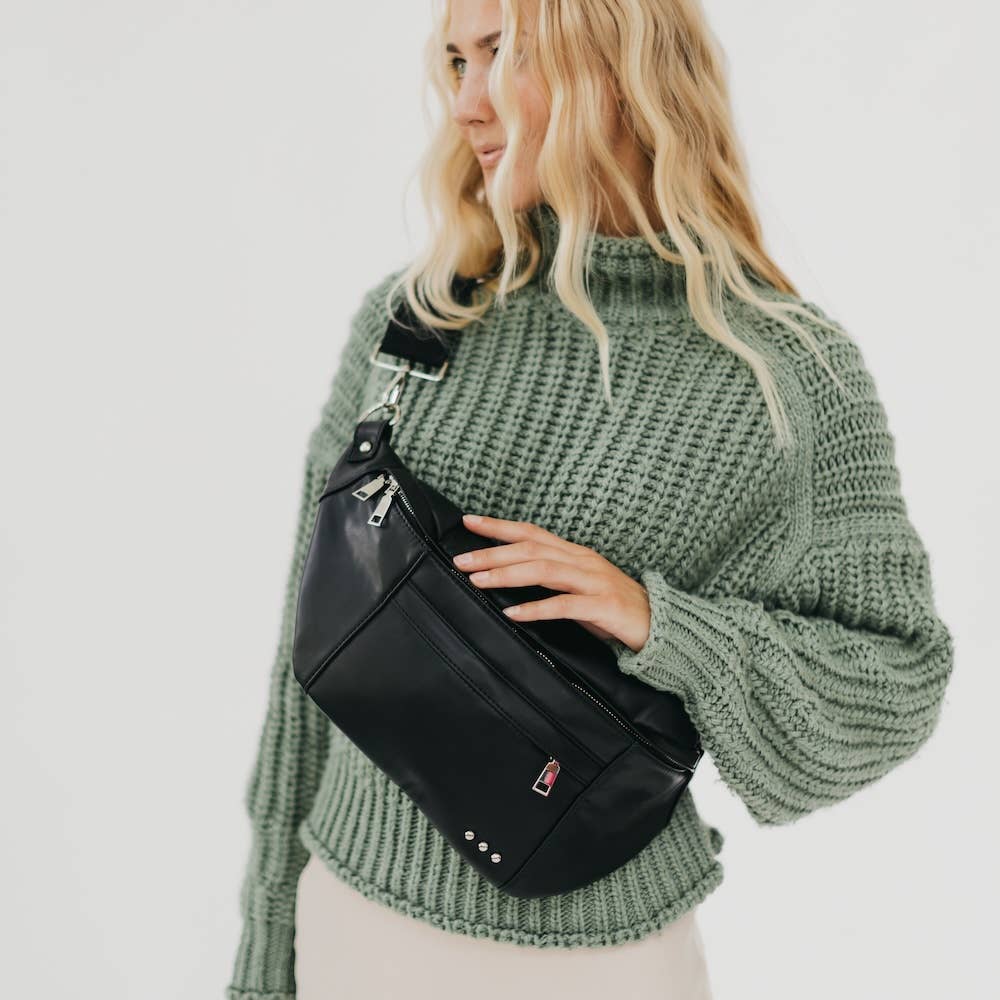 Gray Metallic Marley Oversized Bum Bag