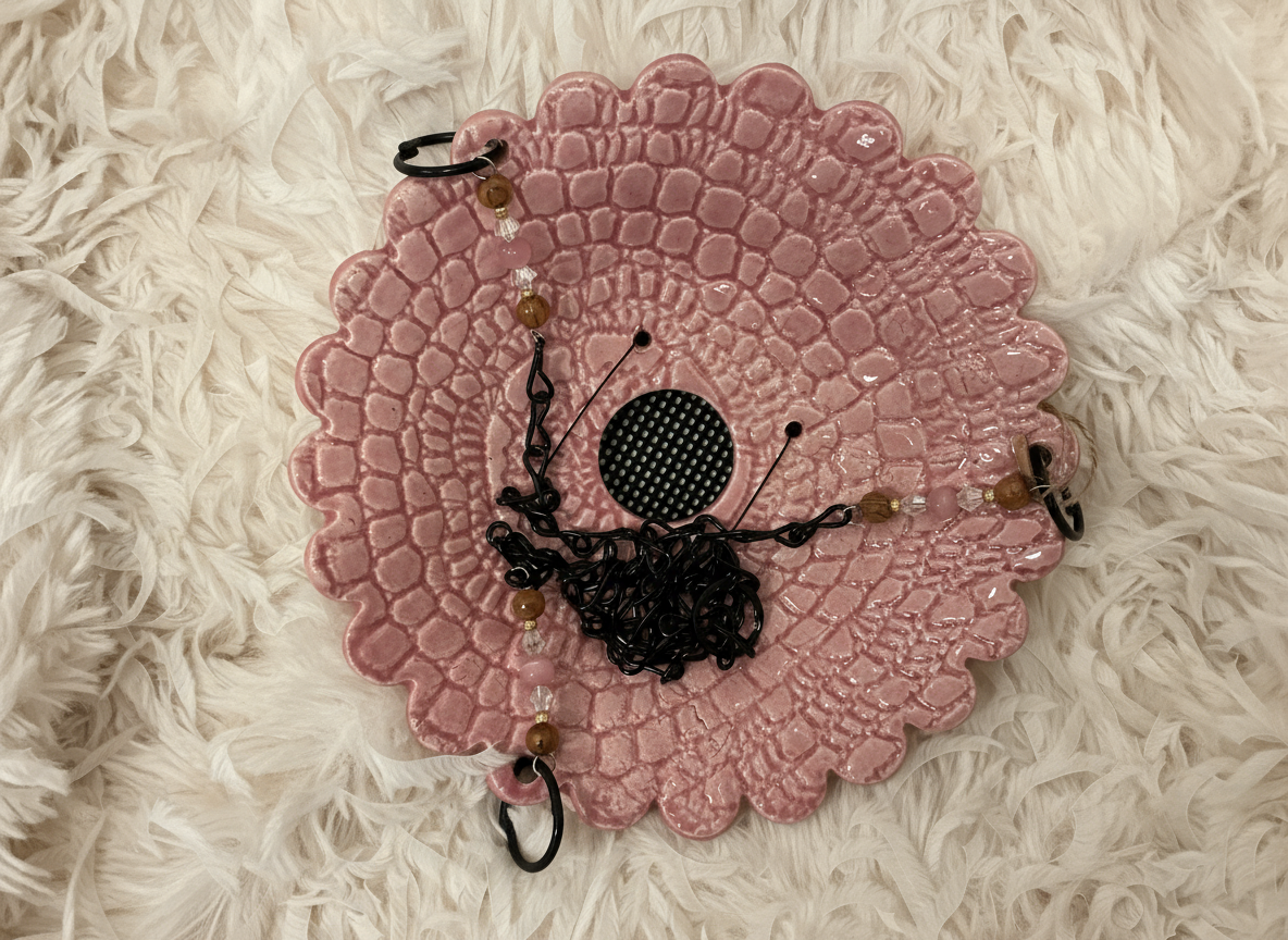 Medium Texture Flower w/screen Pink