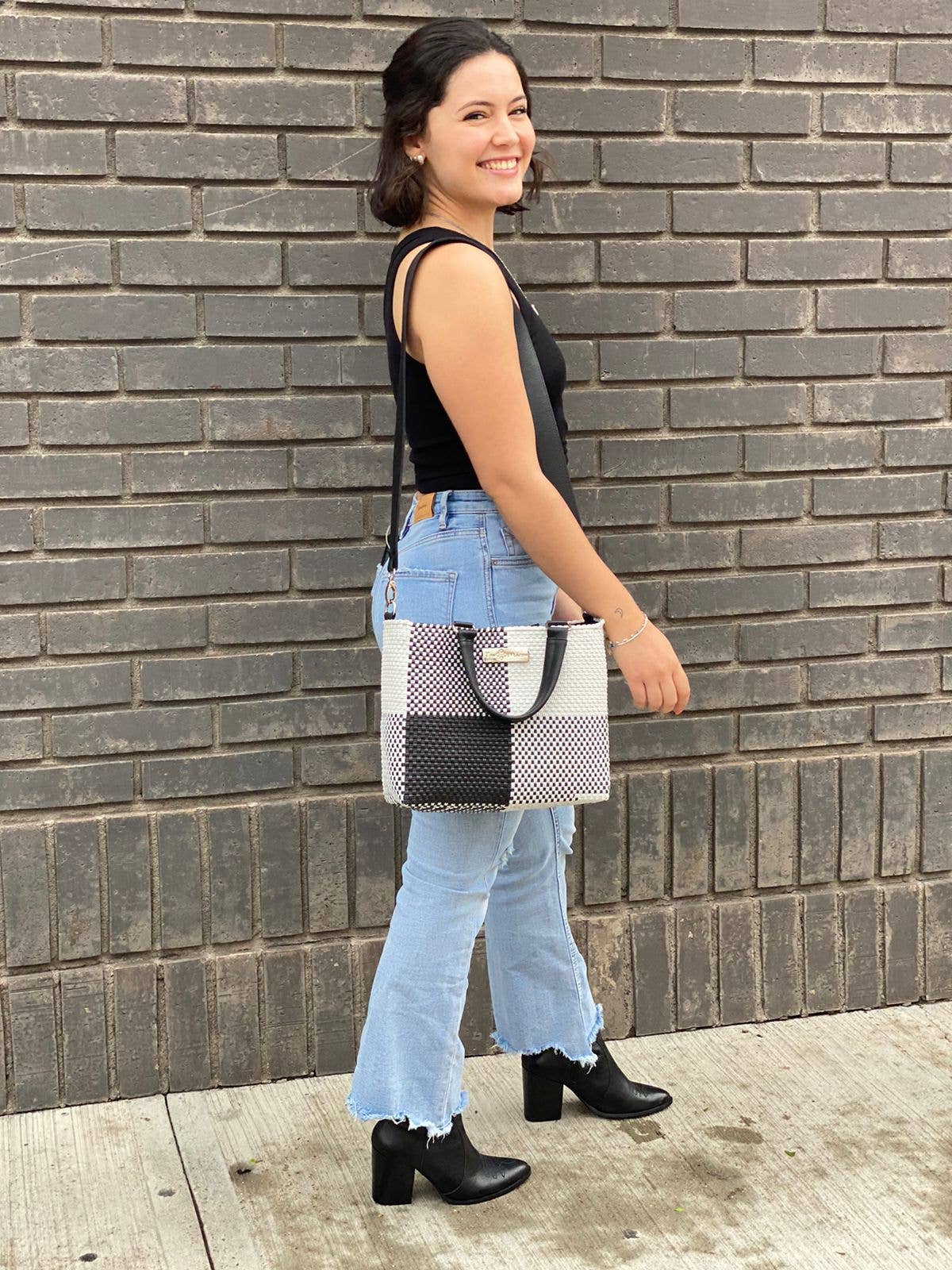 Lucy Medium Woven Crossbody with Drawstring Bag