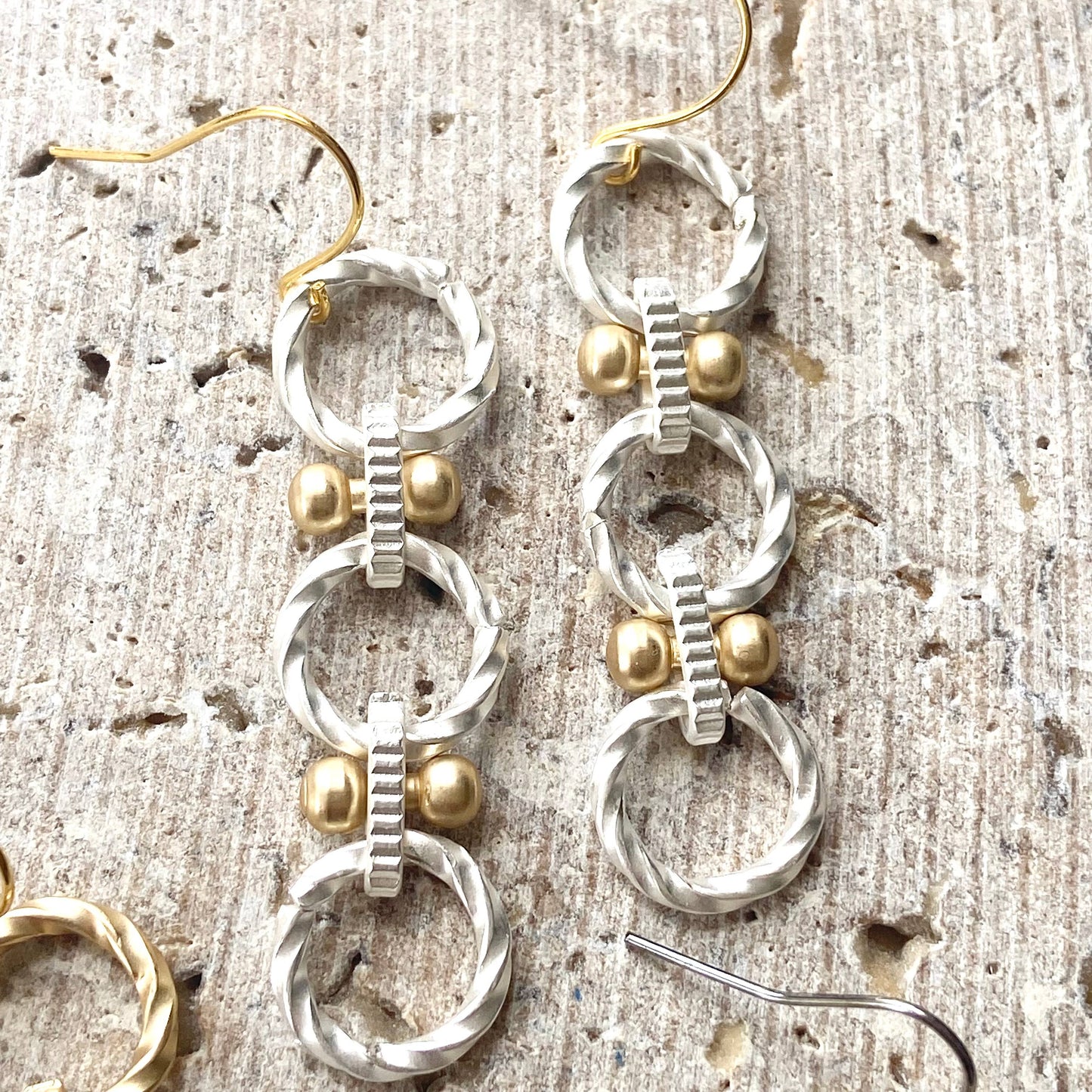 Handmade earrings matte metal