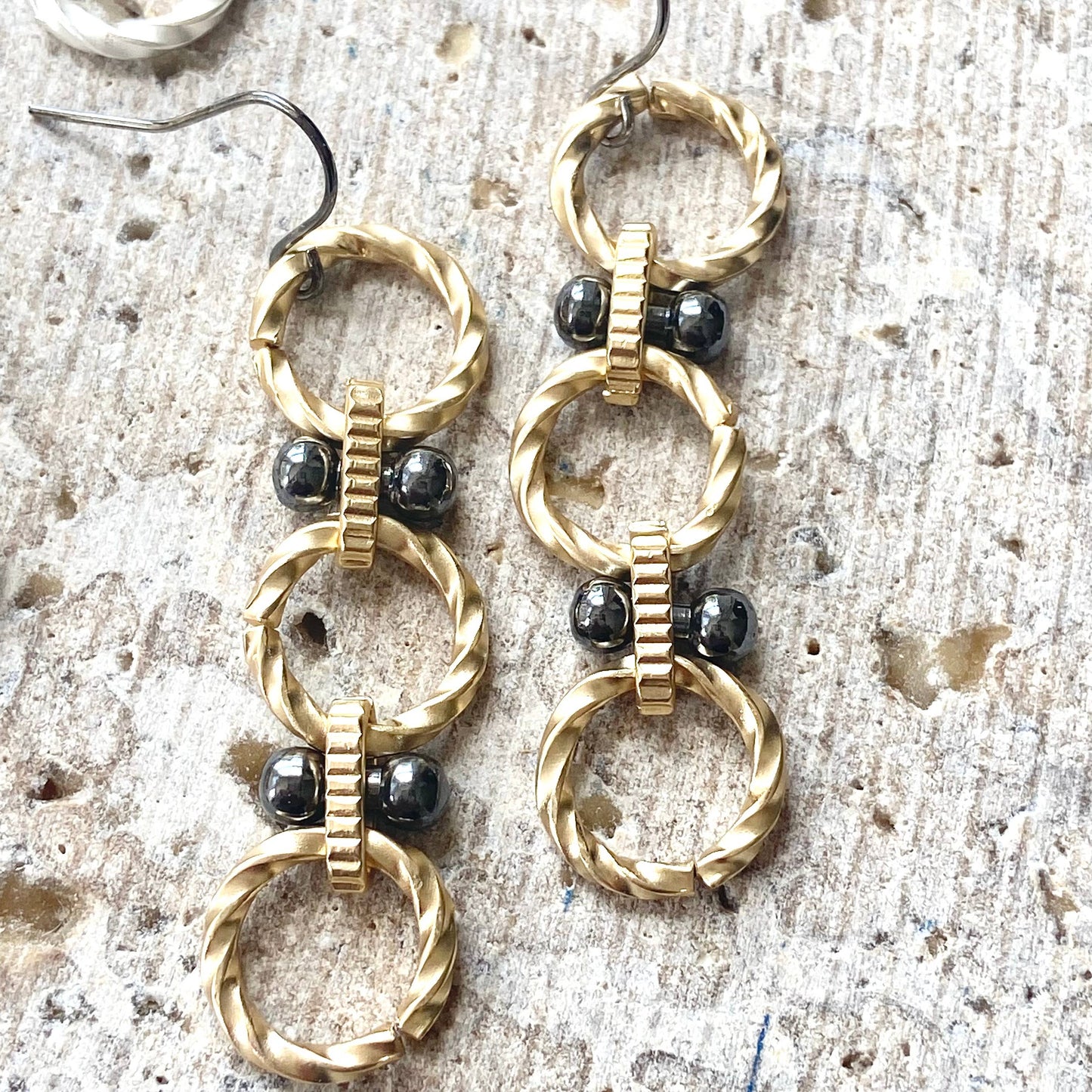 Handmade earrings matte metal
