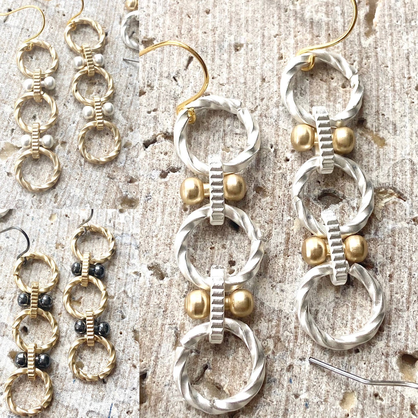 Handmade earrings matte metal