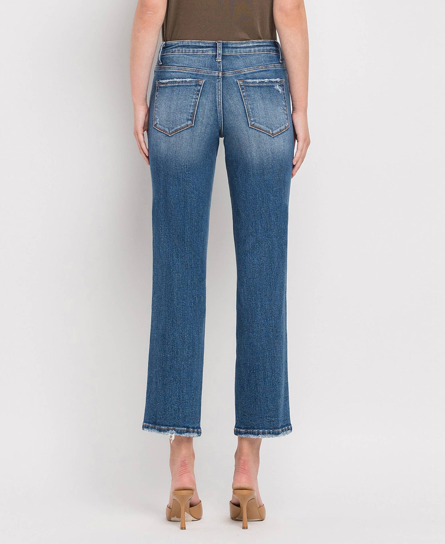 HIGH RISE CROP STRAIGHT JEANS