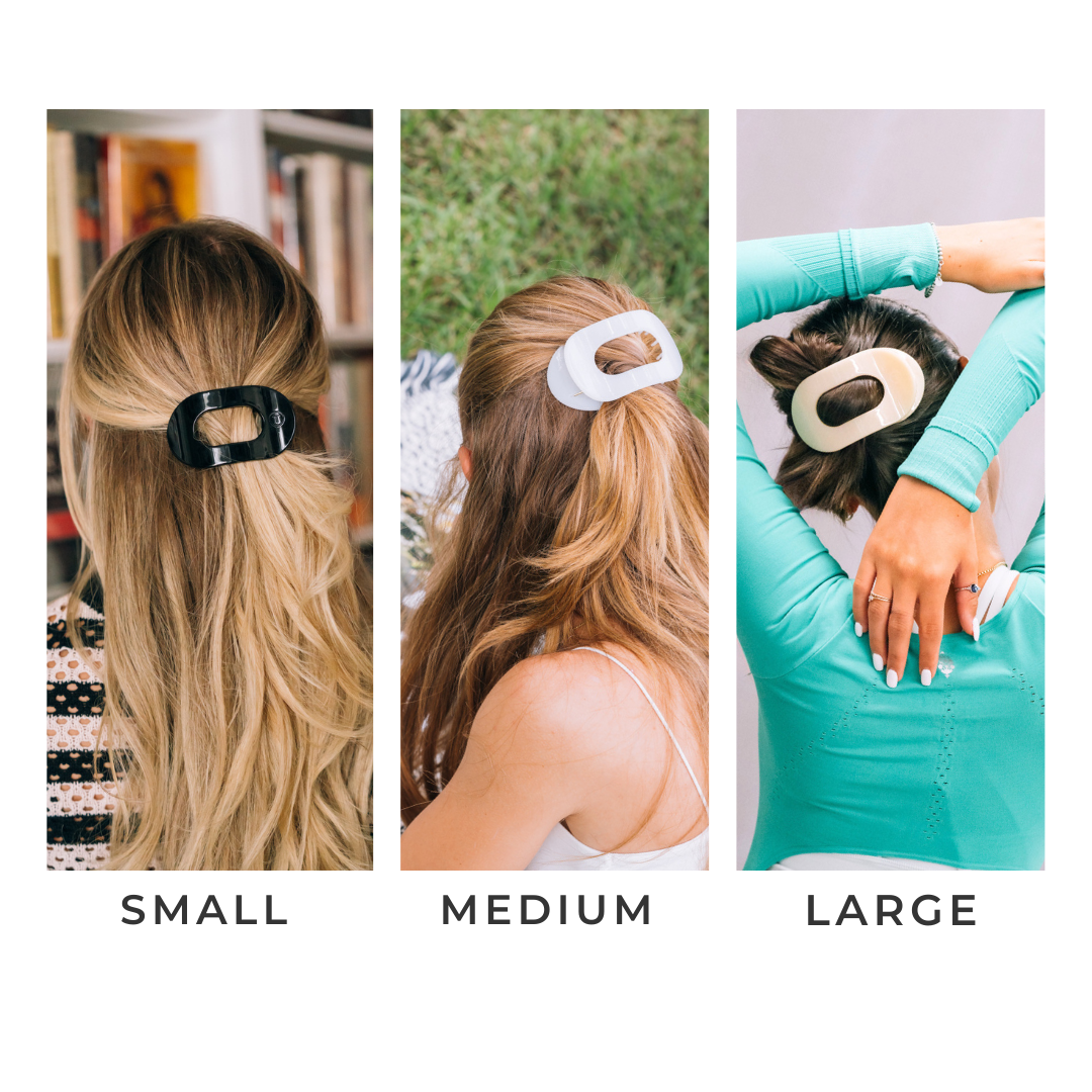 Round Flat Hair Clip | Medium | Coconut White
