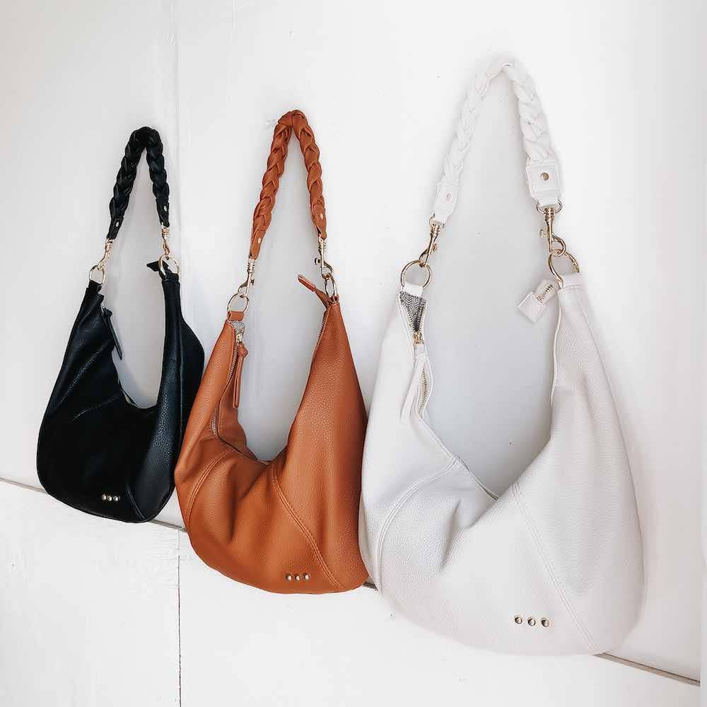 Hattie Shoulder Hobo Bag: Cream