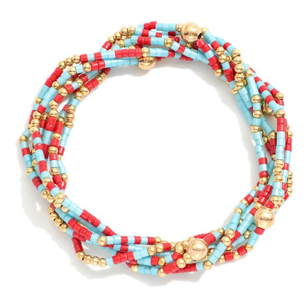 Set of 6 Seed Bead Bracelets