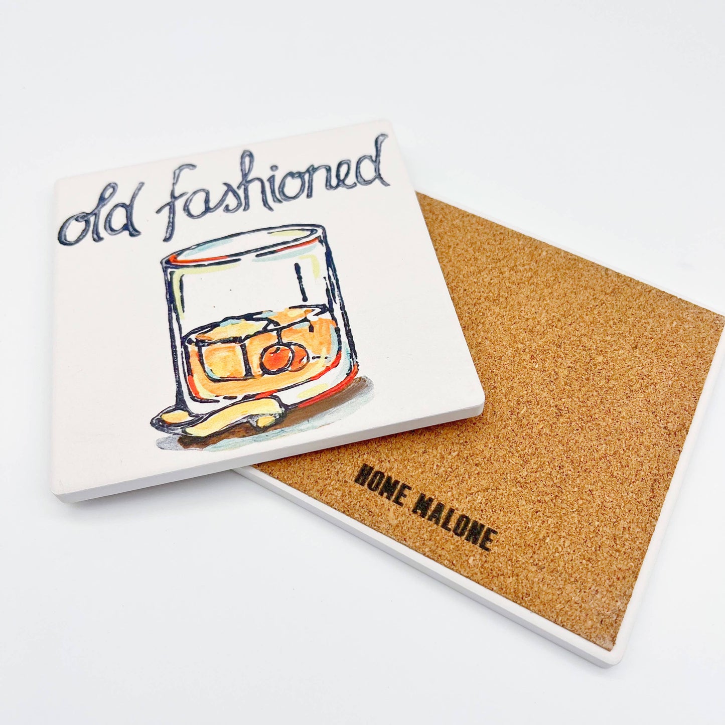 Old Fashioned Coaster - Cocktail Fun Absorbent Stone Decor
