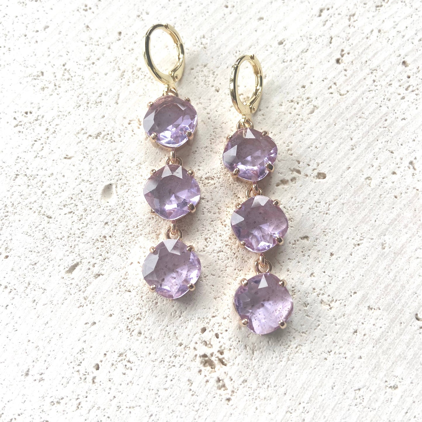 Crystal Earrings tri drop