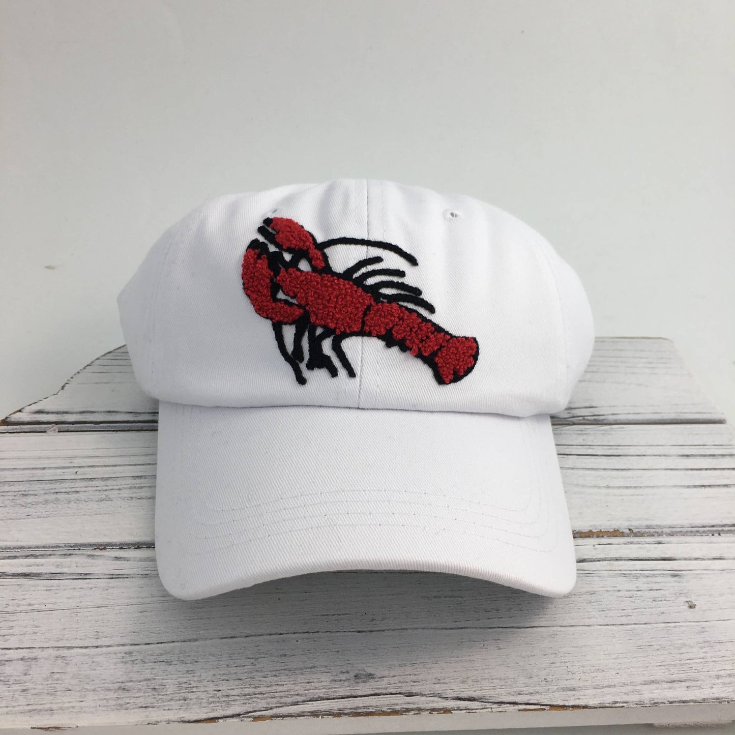 Chenille crawfish baseball cap