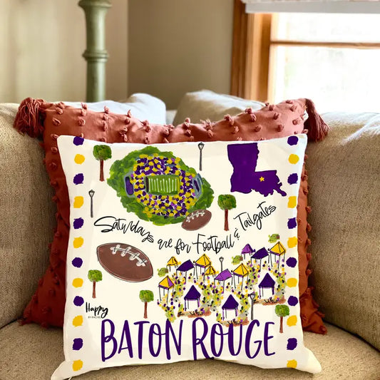 Baton Rouge, LA Double Sided Pillow