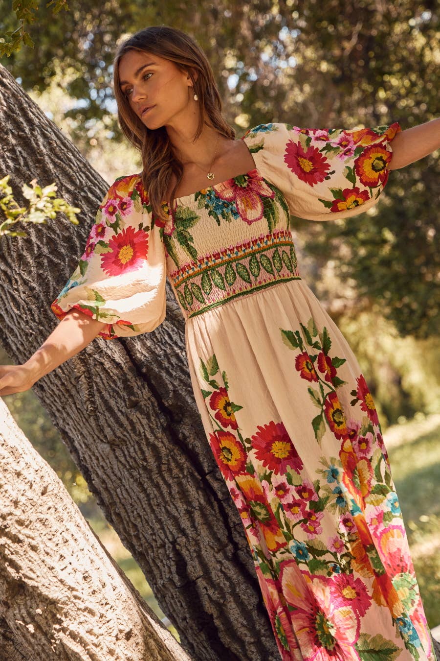 Berkeley Floral Border Printed Maxi Dress