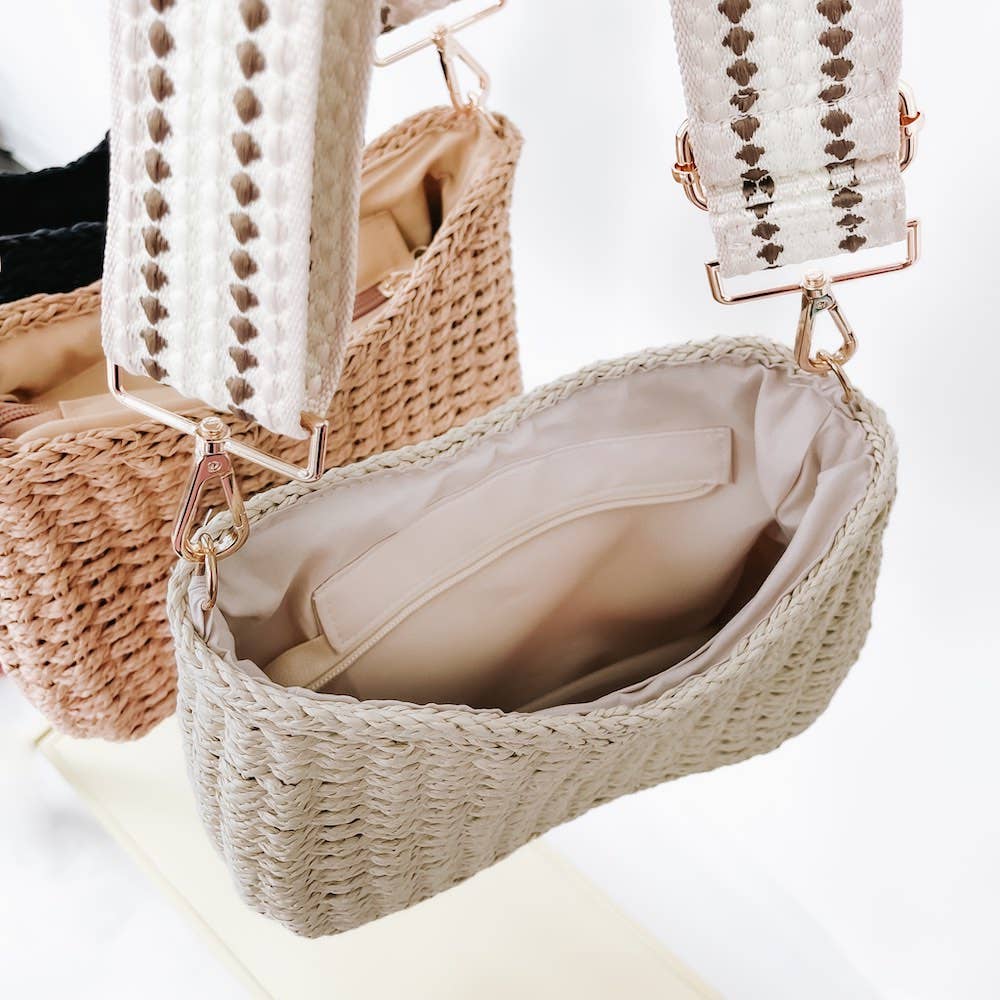 Cream Staycation Straw Bag