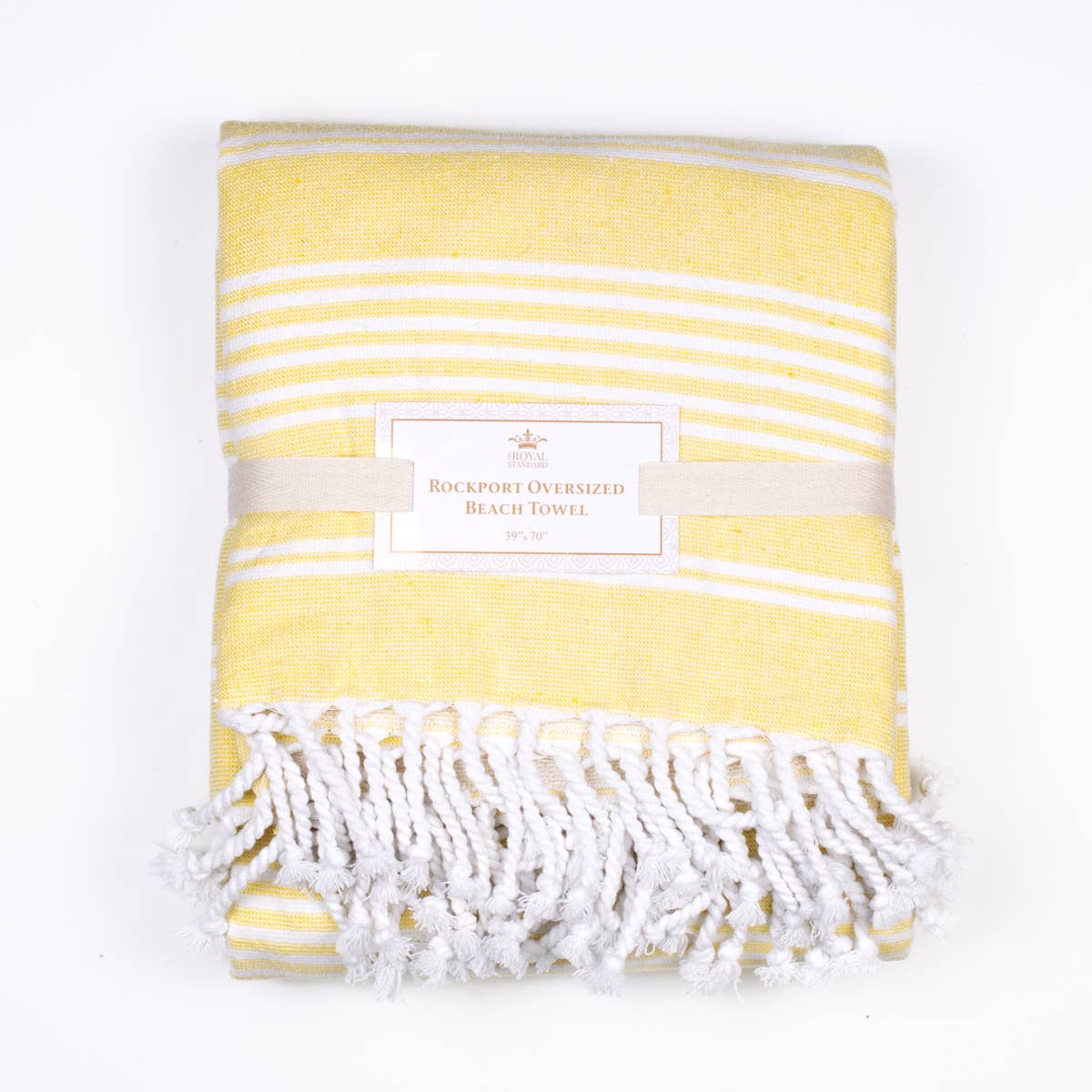 Rockport Oversized Beach Towel Yellow/White 39x70
