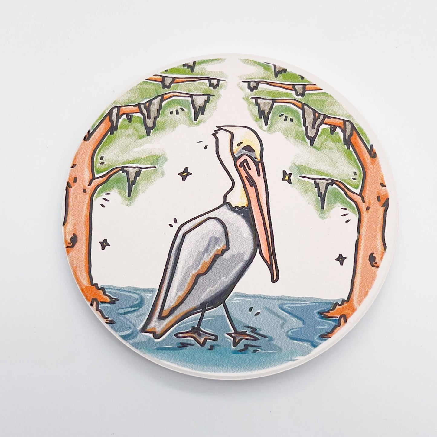 Pelican Coaster - Cypress Swamp Marsh Absorbent Stone Decor