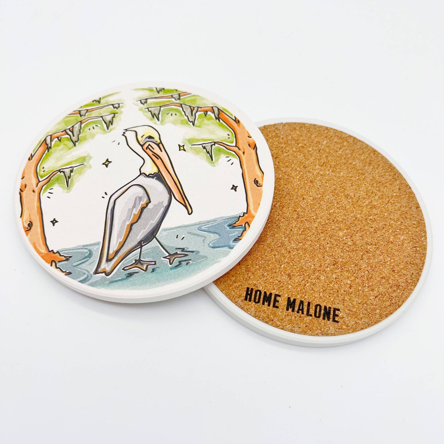Pelican Coaster - Cypress Swamp Marsh Absorbent Stone Decor