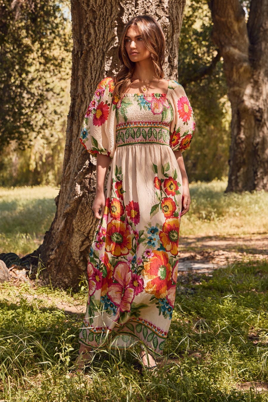 Berkeley Floral Border Printed Maxi Dress