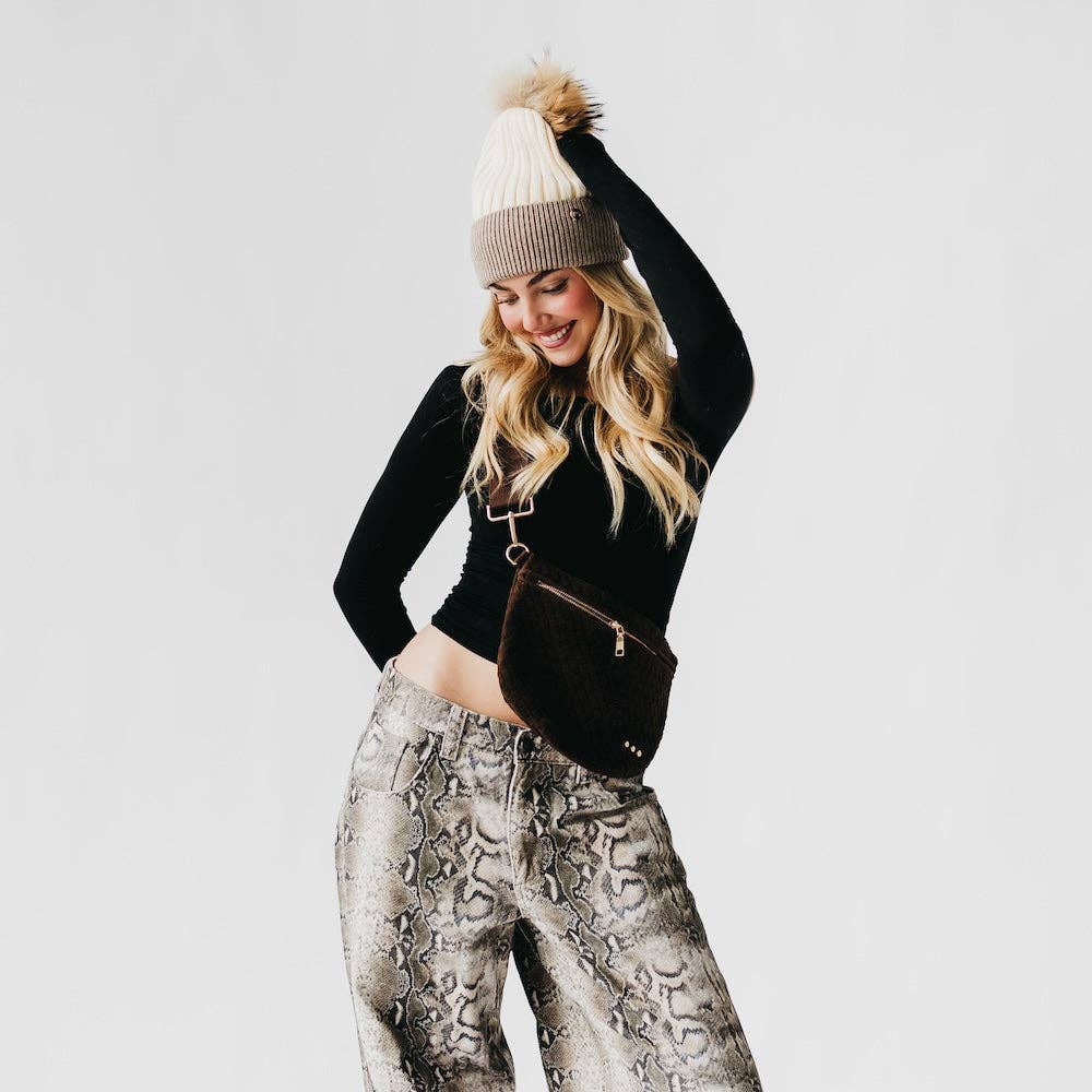 Wine Suede Westlyn Woven Bum Bag