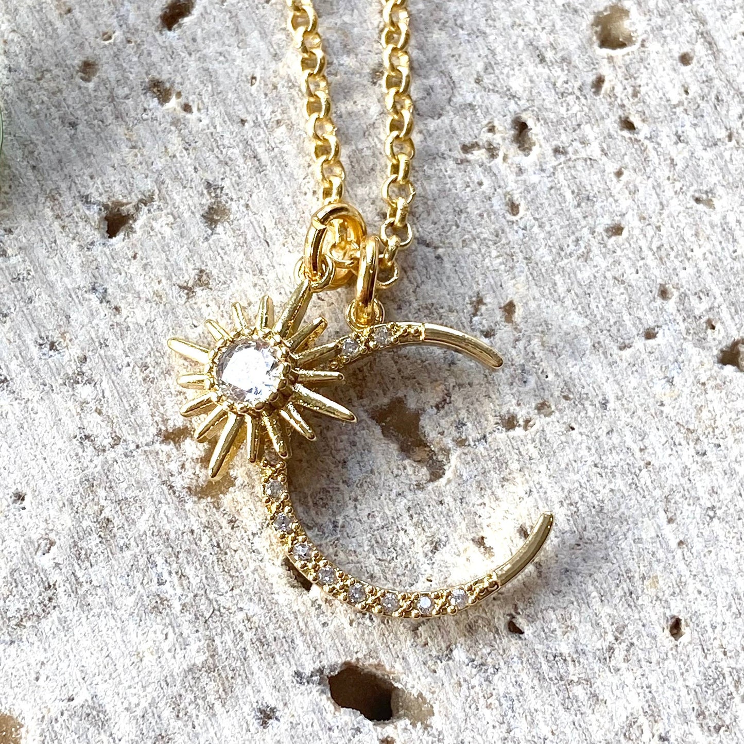 Sun moon celestial boutique charm Necklace salon Jewelry spa
