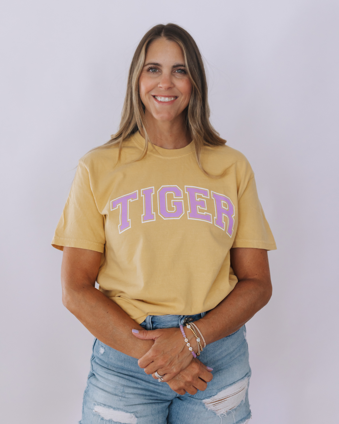 Tiger Block Screen Print T shirt
