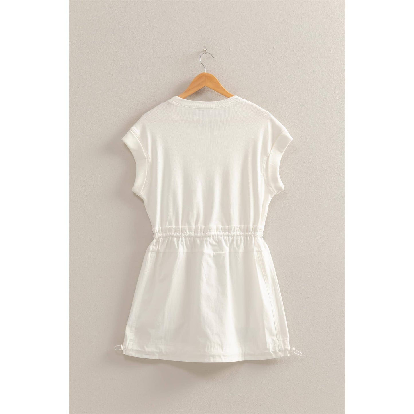 Short Sleeve Elasticized Waist Mini Dress