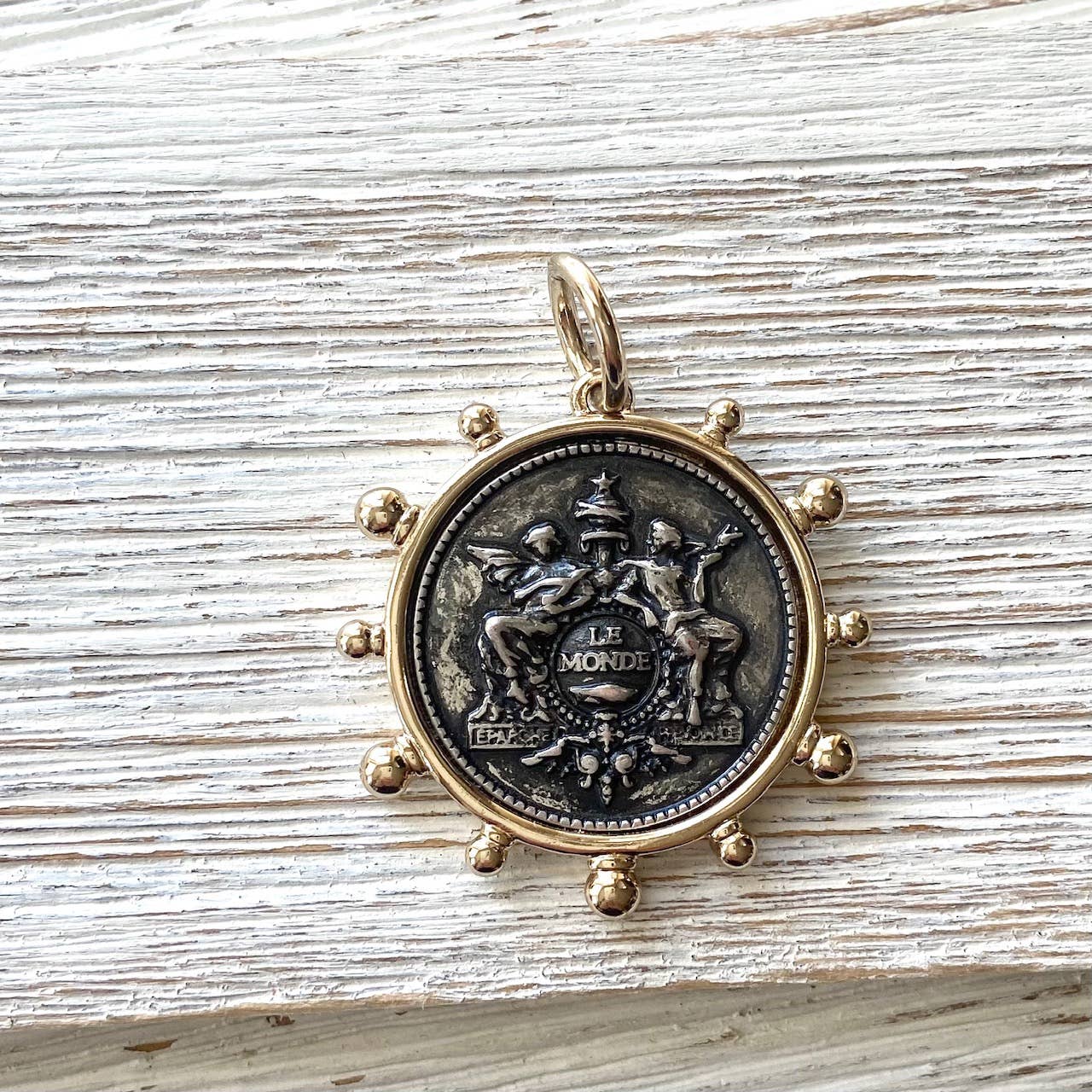 Coin necklace french medallion jewelry boutique salon